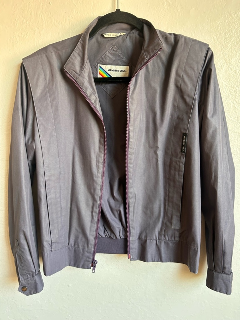 Members Only Women’s Light Gray / Purple Lightweight Zip Jacket